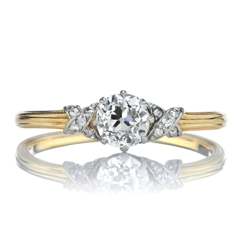 Vintage Old European Cut Diamond Ring in Two-Tone Setting