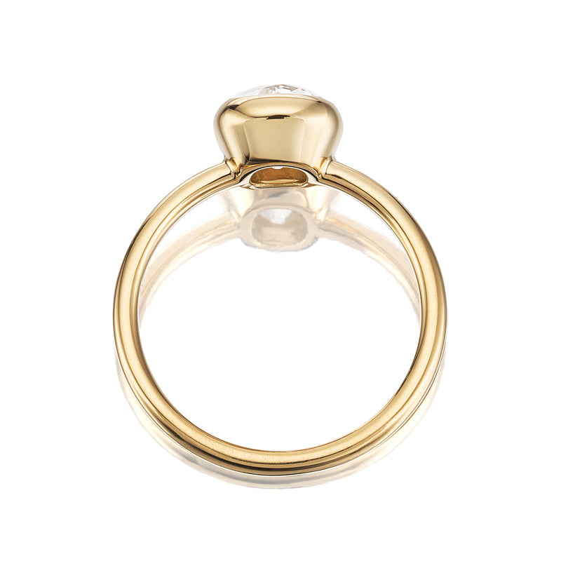 m-z color, si-i clarity diamond in yellow gold setting
