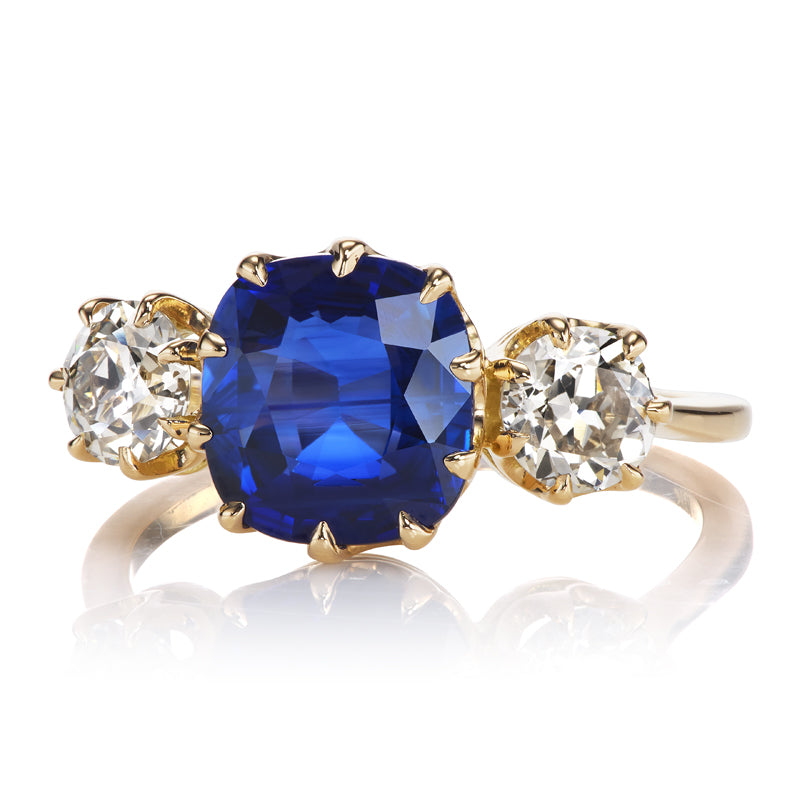 1.90ct Ceylon Sapphire diamond engagement ring with gemstone