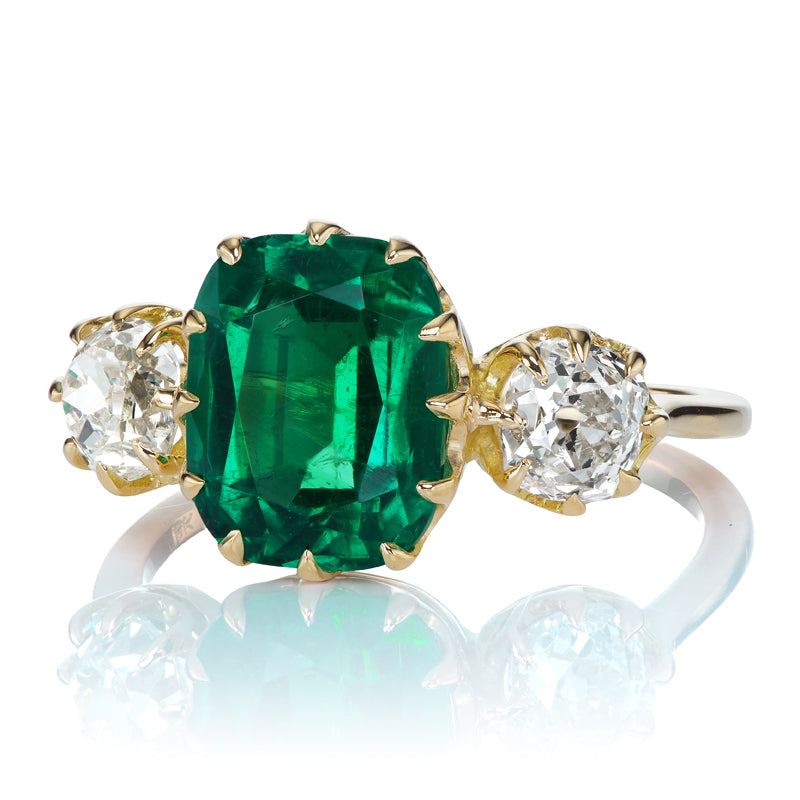 2.80ct zambian emerald diamond with gemstone