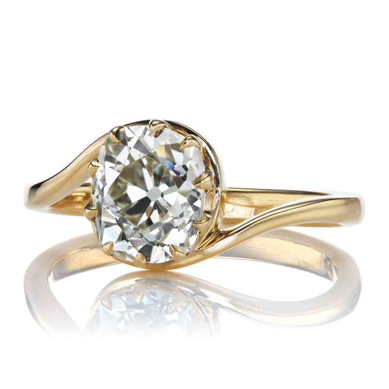 2.10ct Old Mine Cut Diamond diamond engagement ring