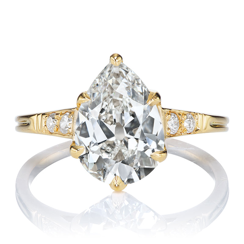 2.58-carat Pear Shaped Diamond Ring with Accent Stones