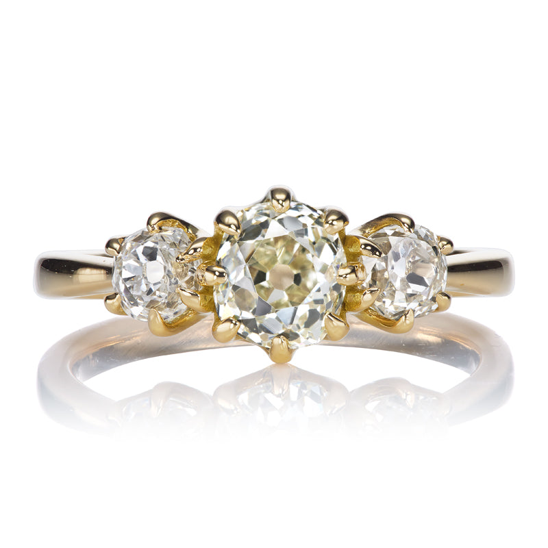 1ct Three-Stone OMC Diamond Engagement Ring