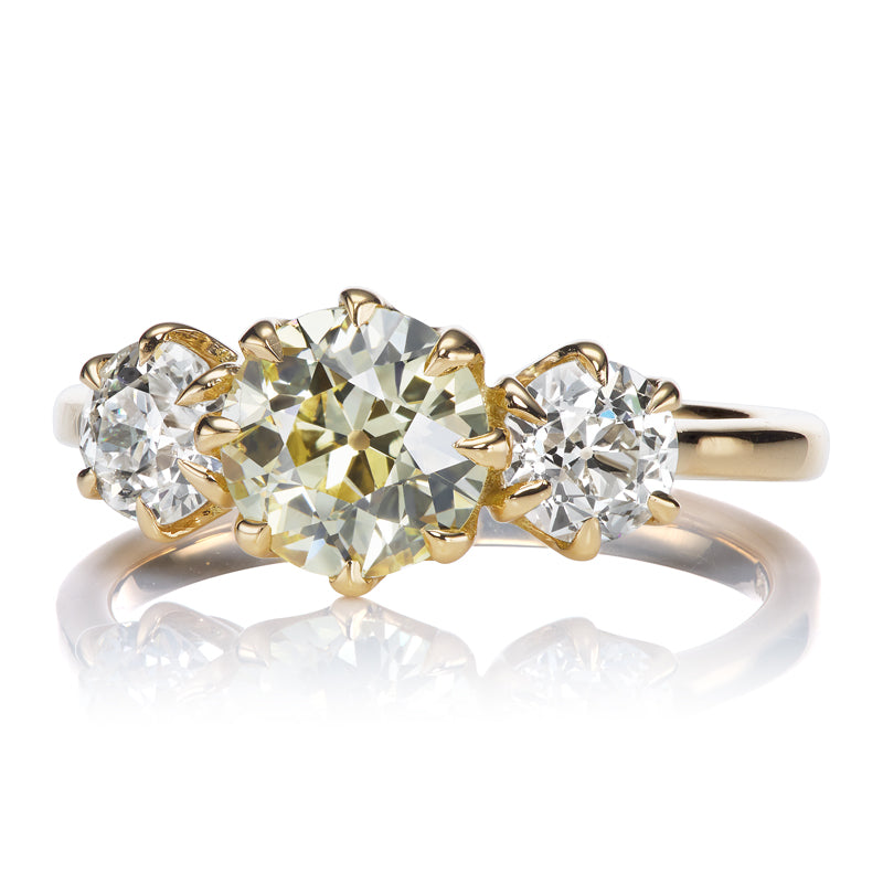 1.20ct Old European Cut Diamond Three Stone Ring diamond