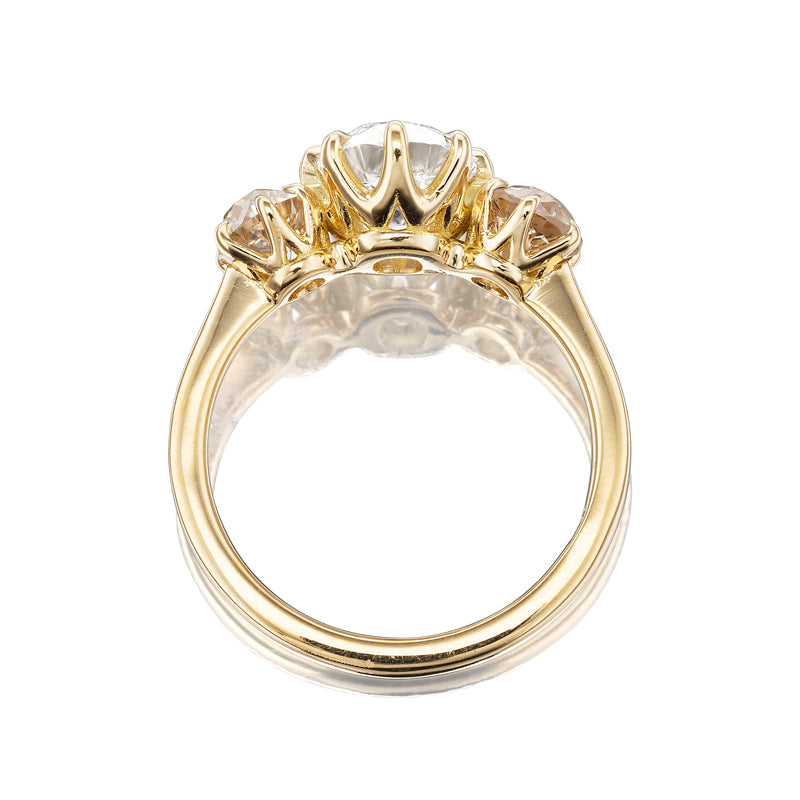 g-h-i color, vs clarity diamond rings in yellow gold setting