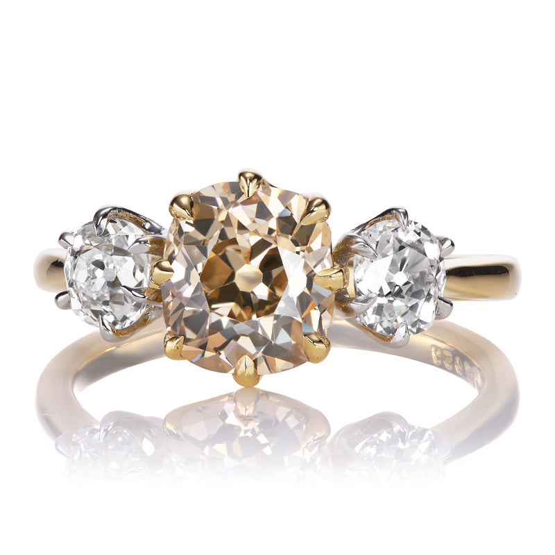 1.87ct Old Mine Cut diamond diamond engagement ring