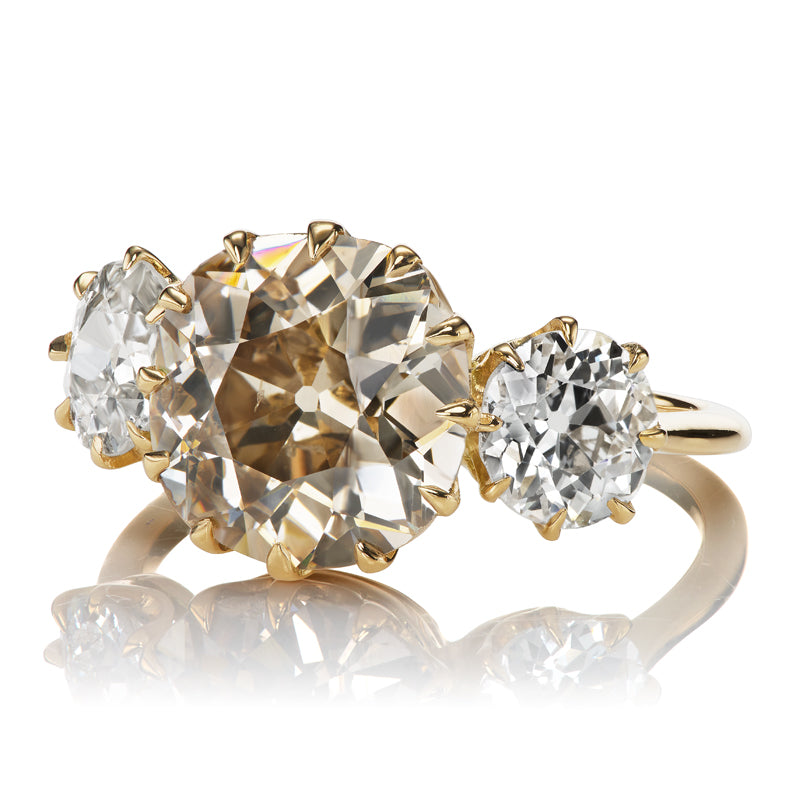 3.45 Carat Old Mine Cut Diamond diamond engagement ring