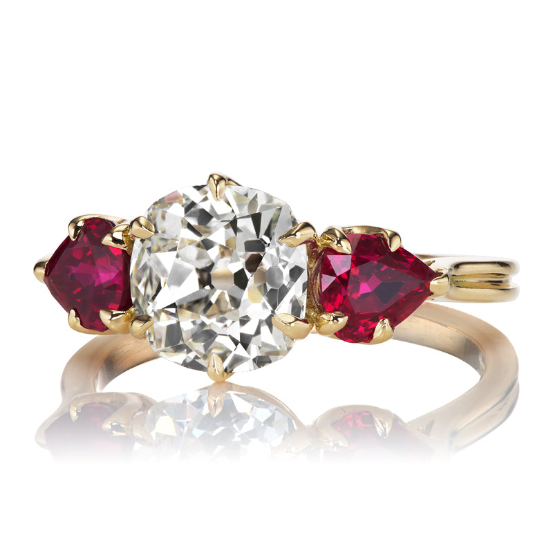 1.83ct Old Mine Cut Diamond diamond with gemstone