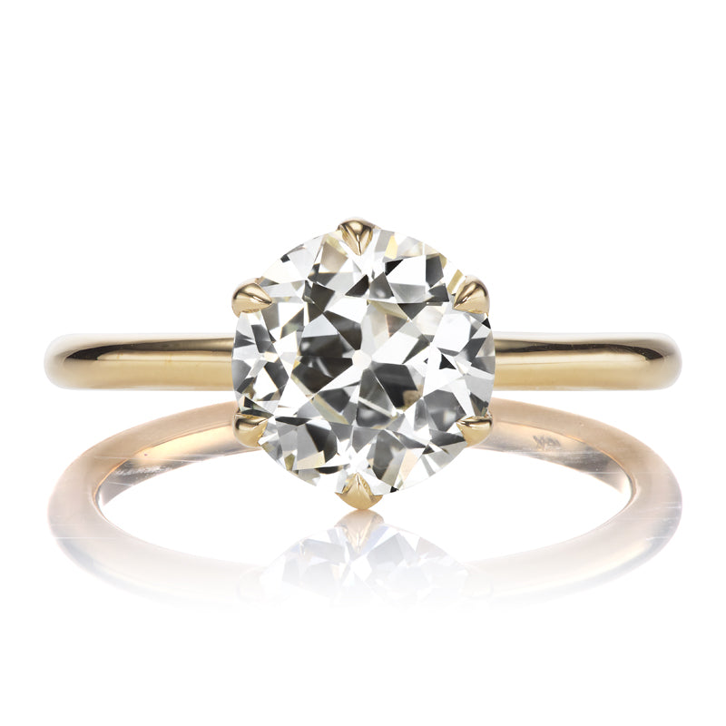 2 Carat Old European Cut Diamond 6 Prong Solitaire Engagement Ring