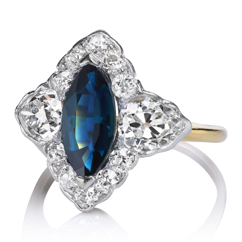 Antique Diamond and Sapphire Ring diamond engagement ring with gemstone
