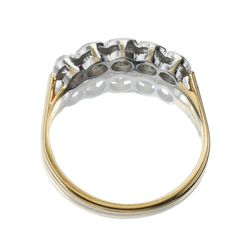 Antique Five Stone Half Hoop diamond