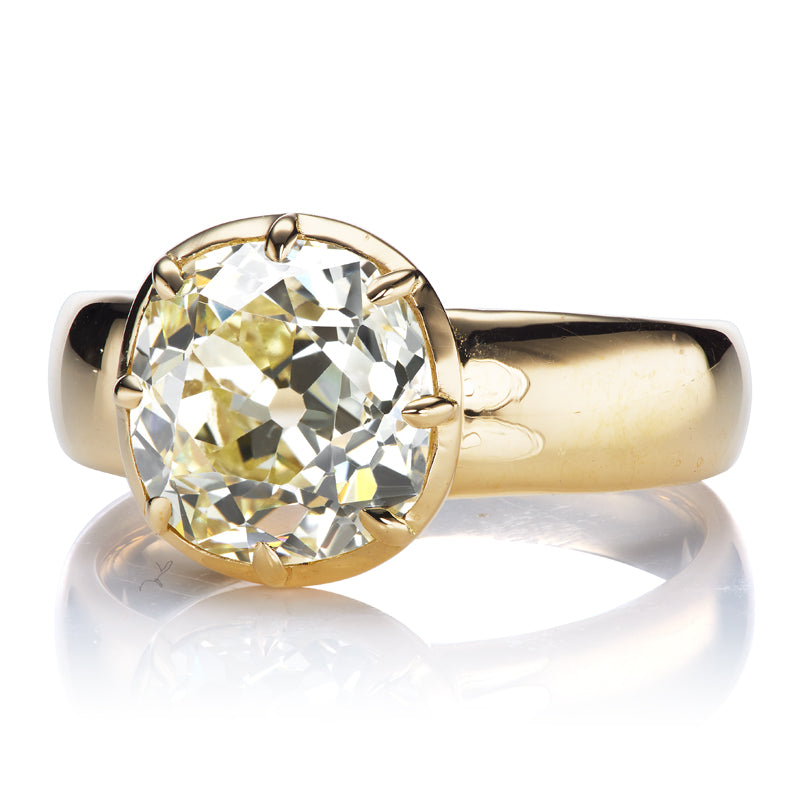 3.48ct Old Mine Cut Diamond diamond engagement ring