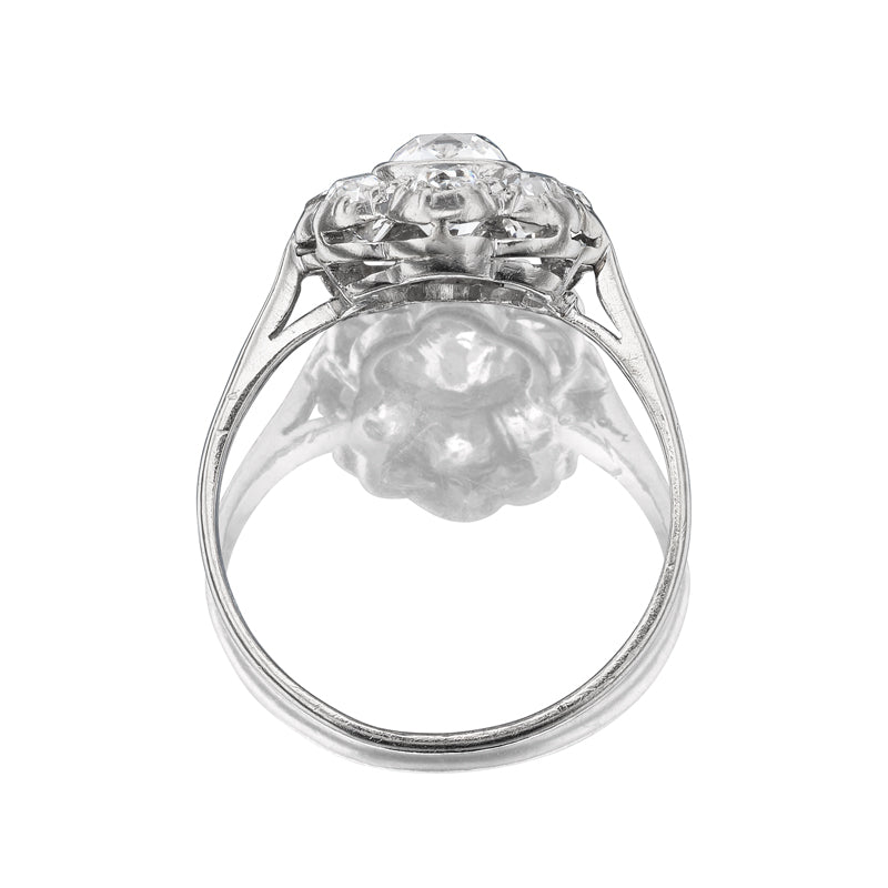 g-h-i color, vs clarity diamond in platinum setting