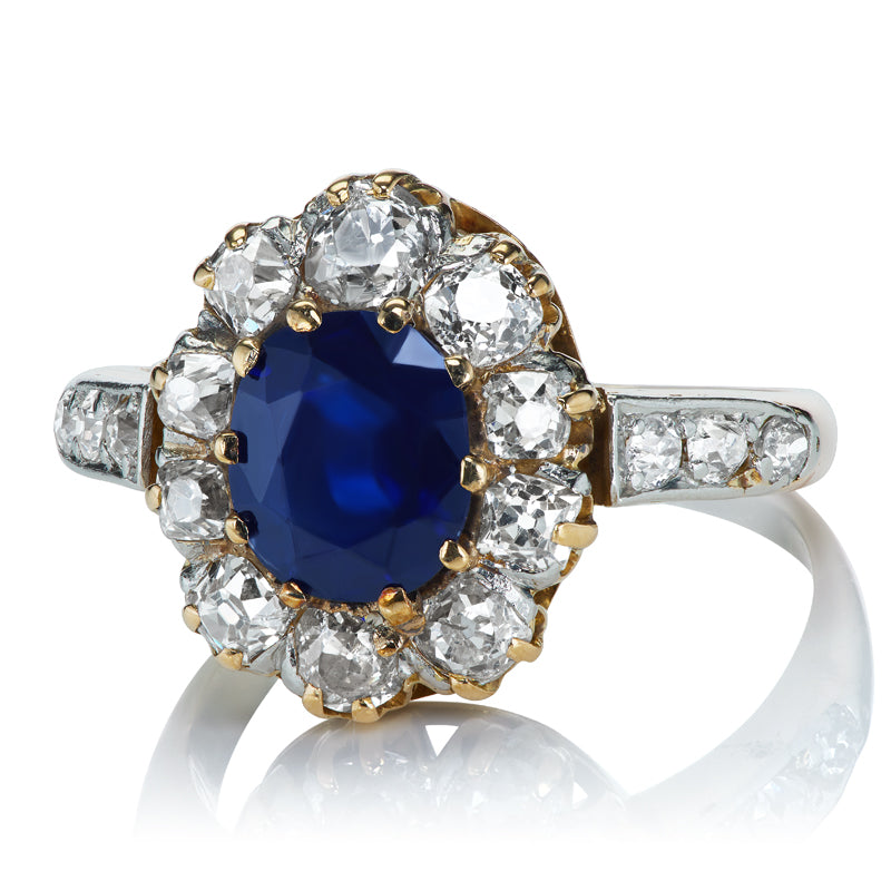 Cambodian Sapphire and Diamond Ring diamond engagement ring with gemstone