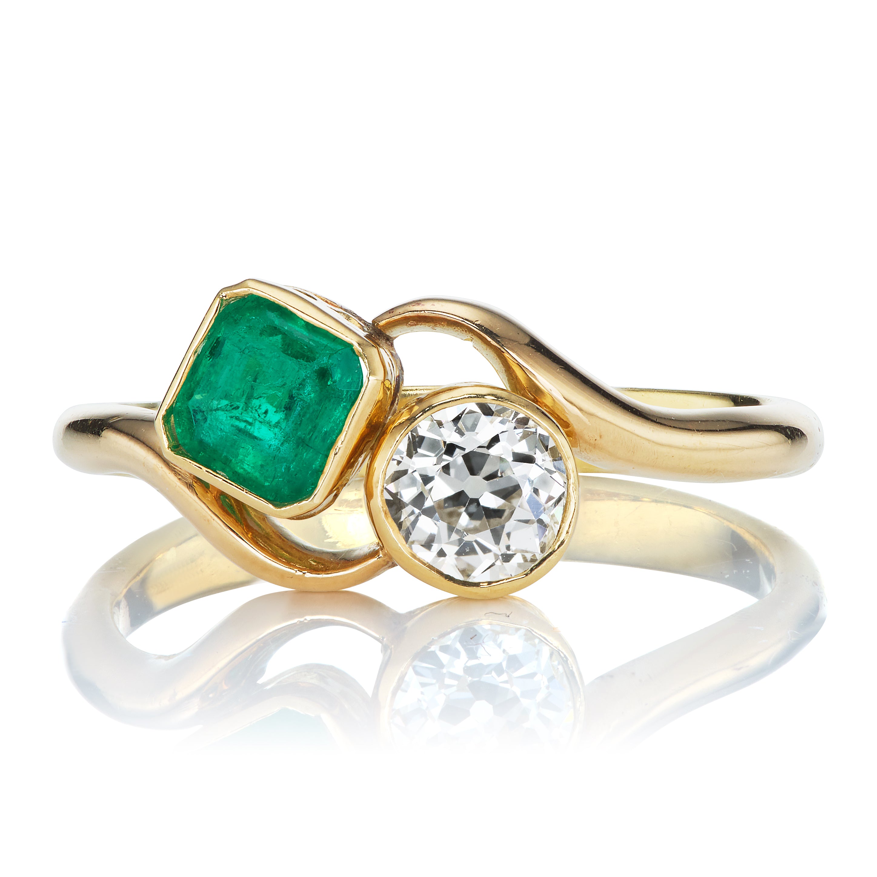 Toi Et Moi Ring diamond with gemstone