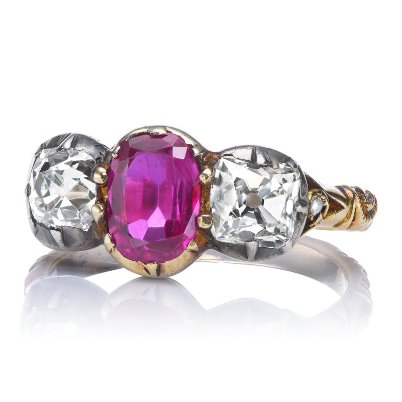Antique Burmese Ruby and Diamond Ring diamond with gemstone
