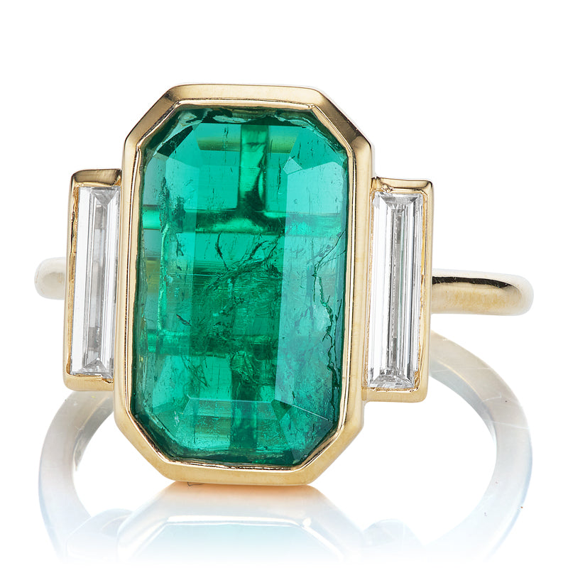 2.24ct colombian emerald diamond with gemstone