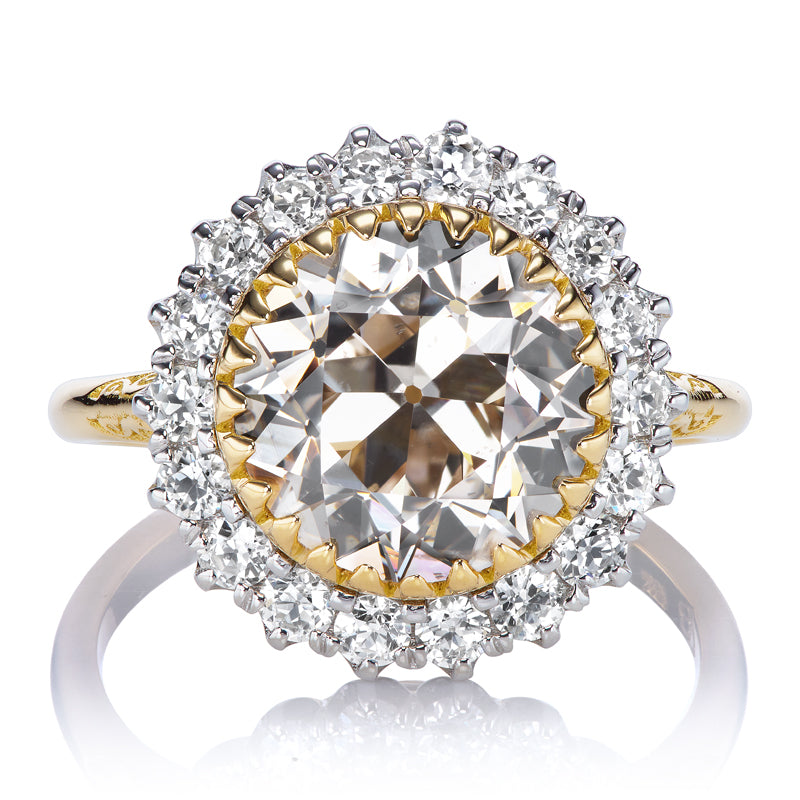 Champagne Old European Cut Diamond with Halo