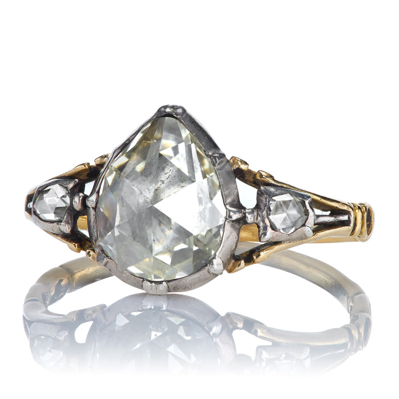 Antique Pear Rose Cut Diamond Ring diamond engagement ring