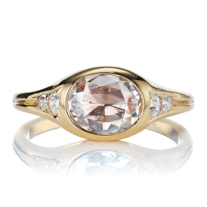 1 Carat Cushion Cut Diamond in Unique East-West Setting