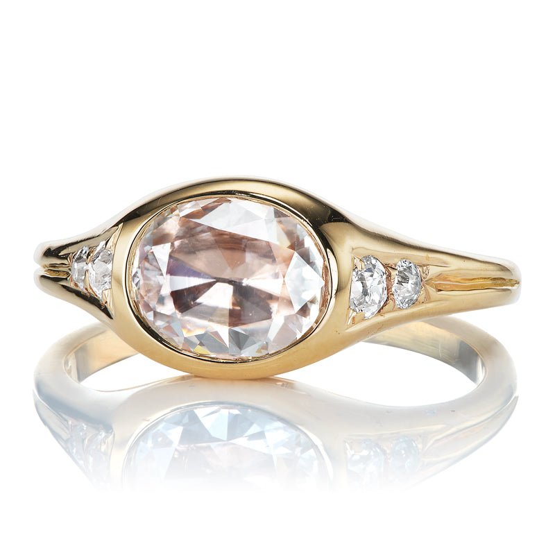 1.01ct Cushion Rose Cut Diamond diamond engagement ring