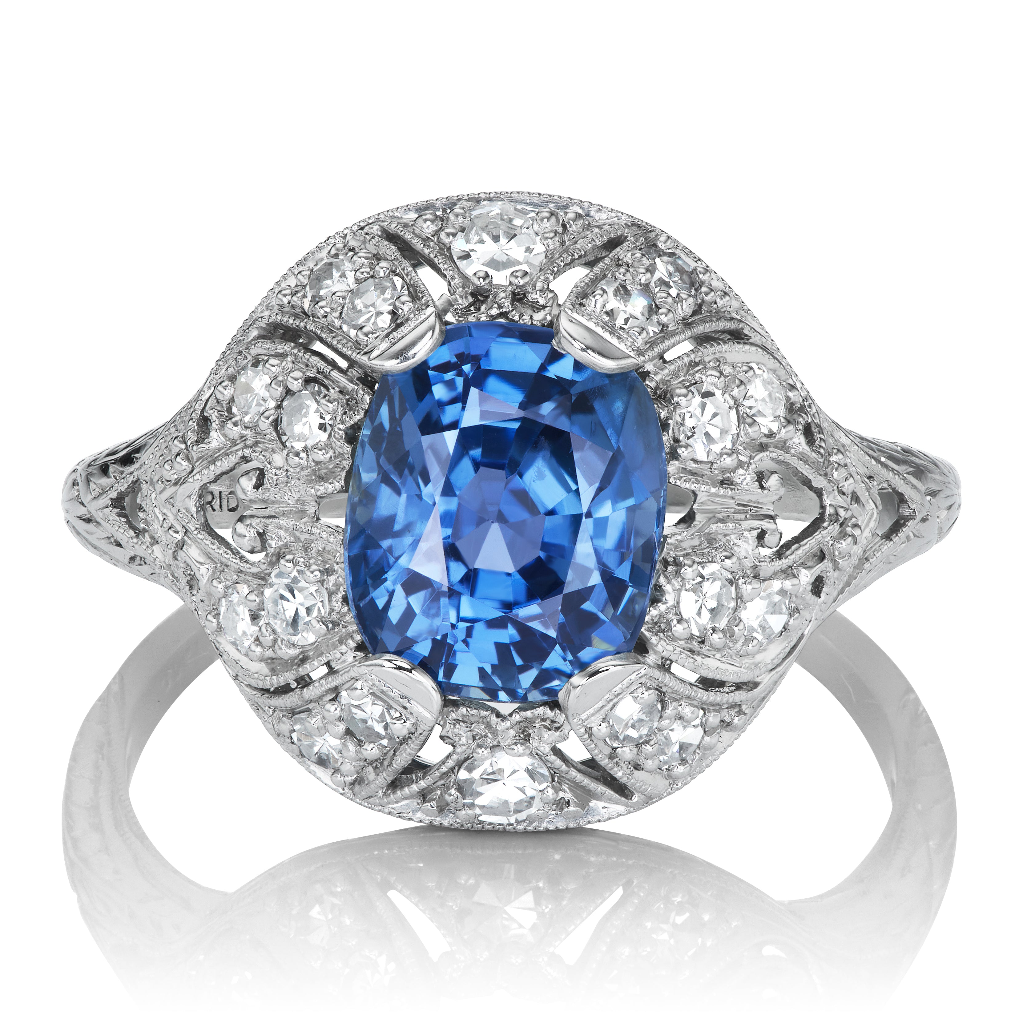 2.18ct Burma No Heat Sapphire Vintage Ring