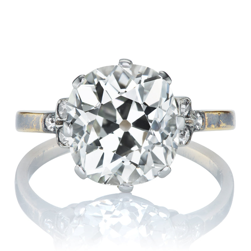Stunning Antique 5 Carat Old Mine Cut Diamond Engagement Ring