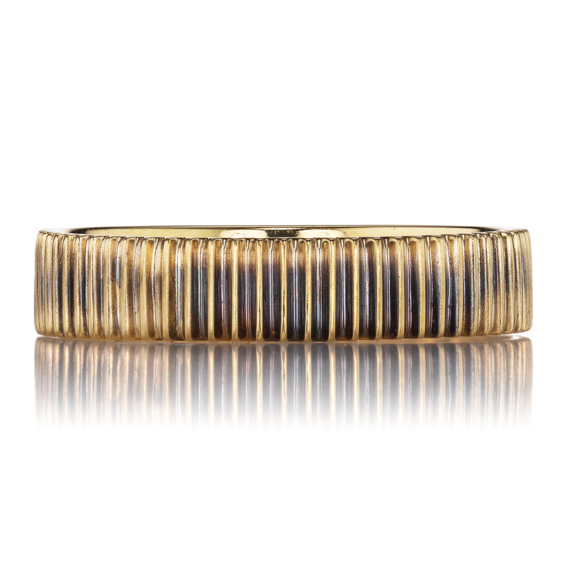 The Pinstripe Band | Golden Band with Ridges