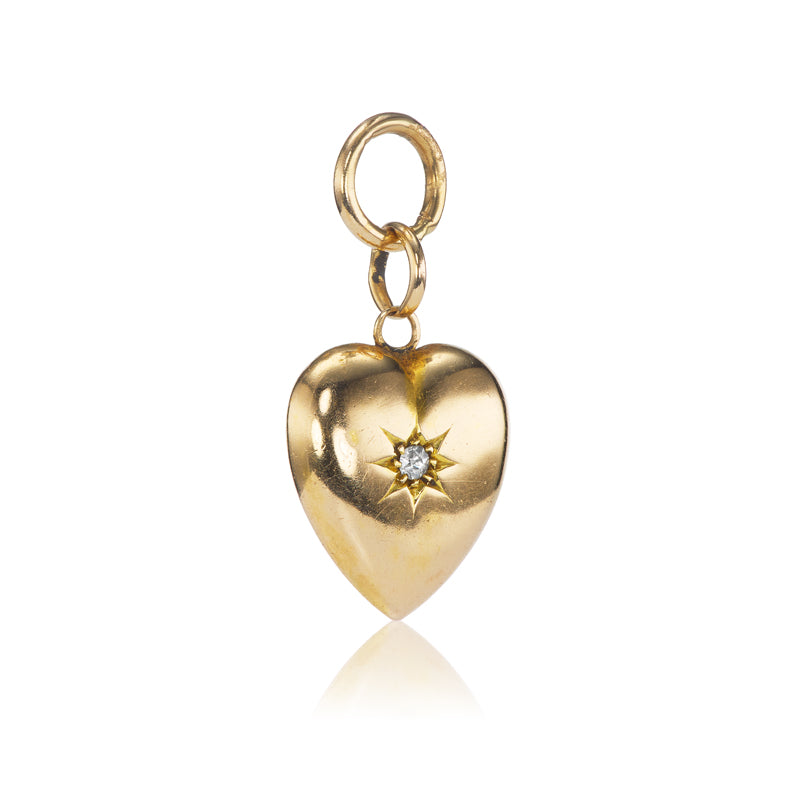 Old Mine Cut Diamond Heart Pendant diamond