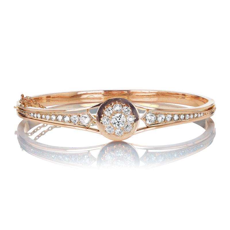 Antique Old Mine Cut Diamond Bangle