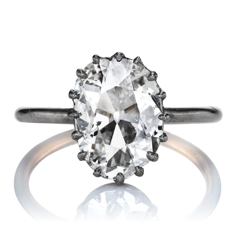 Uniquely Shaped Antique Diamond Solitaire Engagement Ring