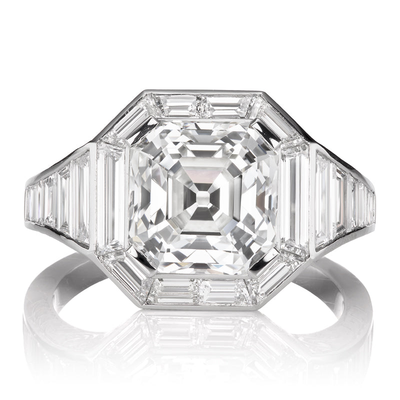 Antique Asscher Cut Diamond in Intricate Setting