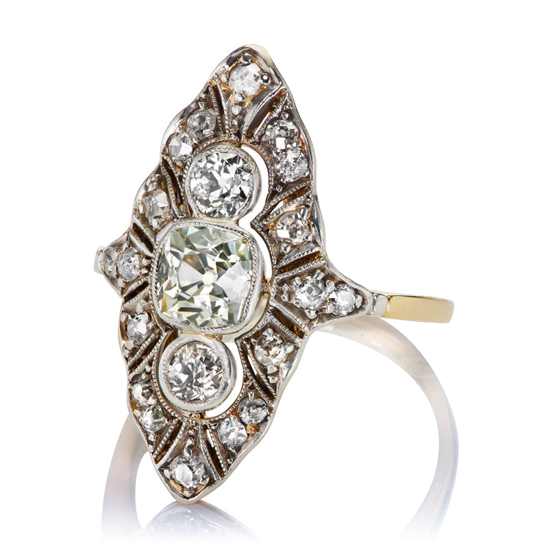 Antique Navette Ring diamond engagement ring