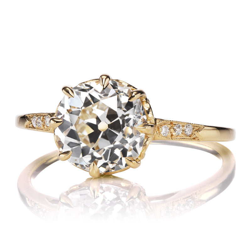 2.18ct Old Mine Cut Diamond diamond engagement ring