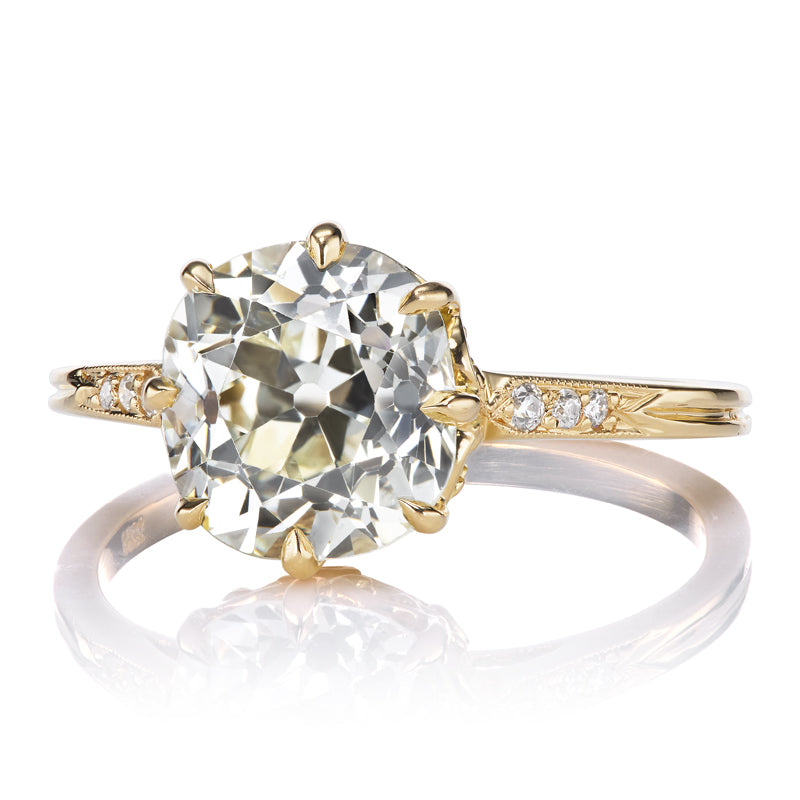 2.69 Carat Old Mine Cut Diamond diamond engagement ring