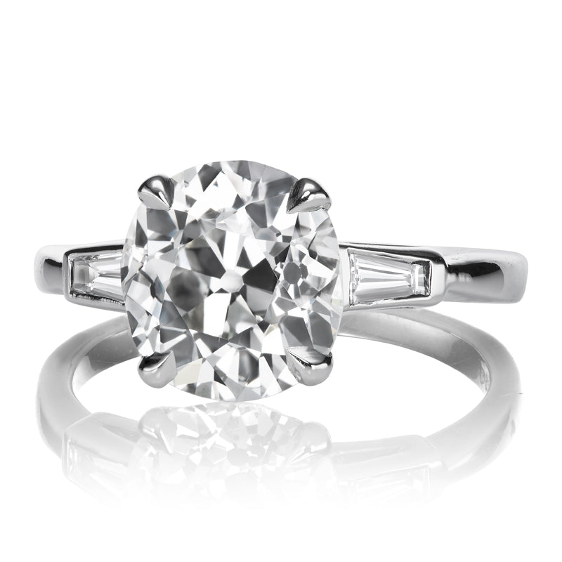 3.41ct Old Mine Cut Diamond diamond engagement ring