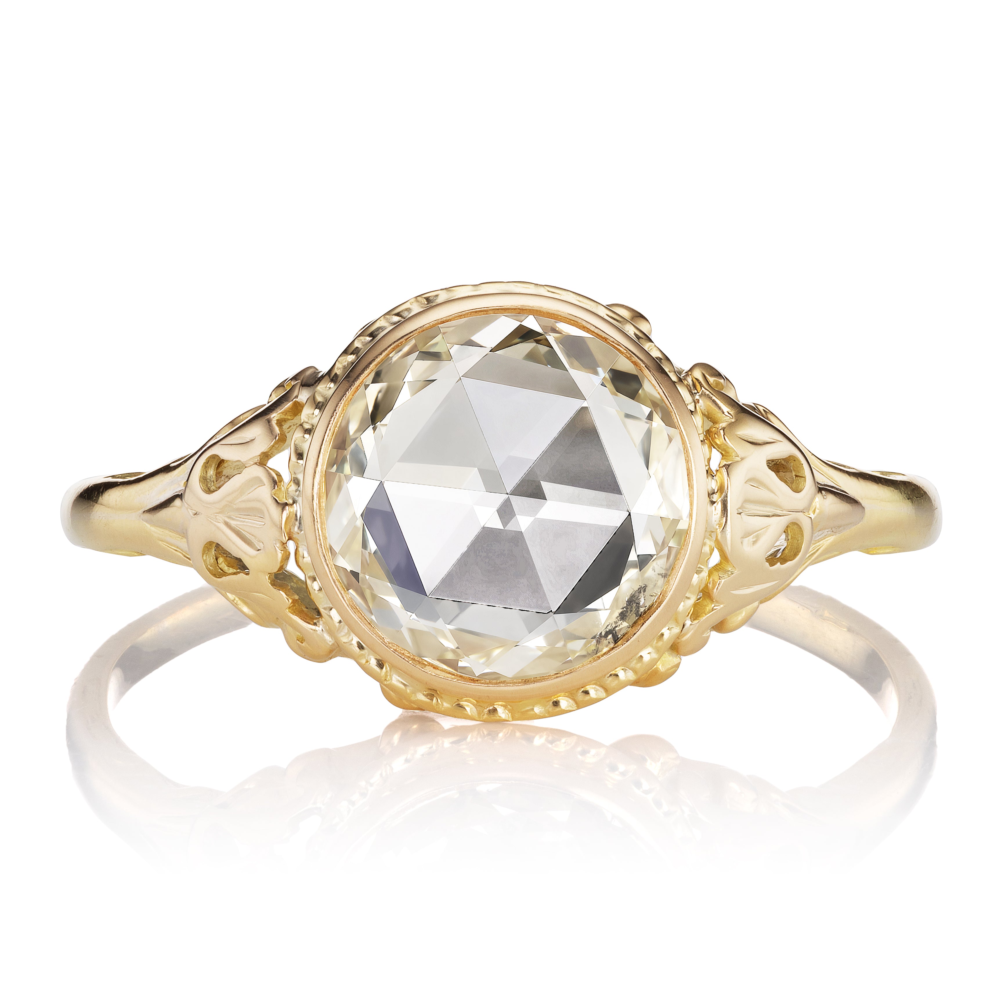 Antique Rose Cut Diamond Edwardian Ring in Intricate Setting