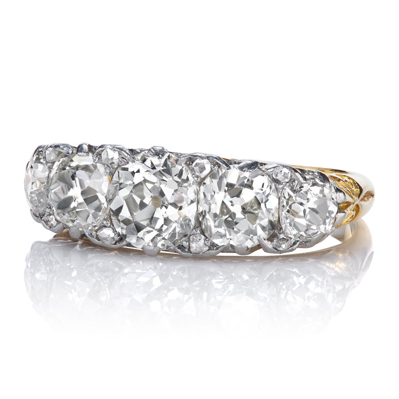 Antique Half Hoop diamond engagement ring