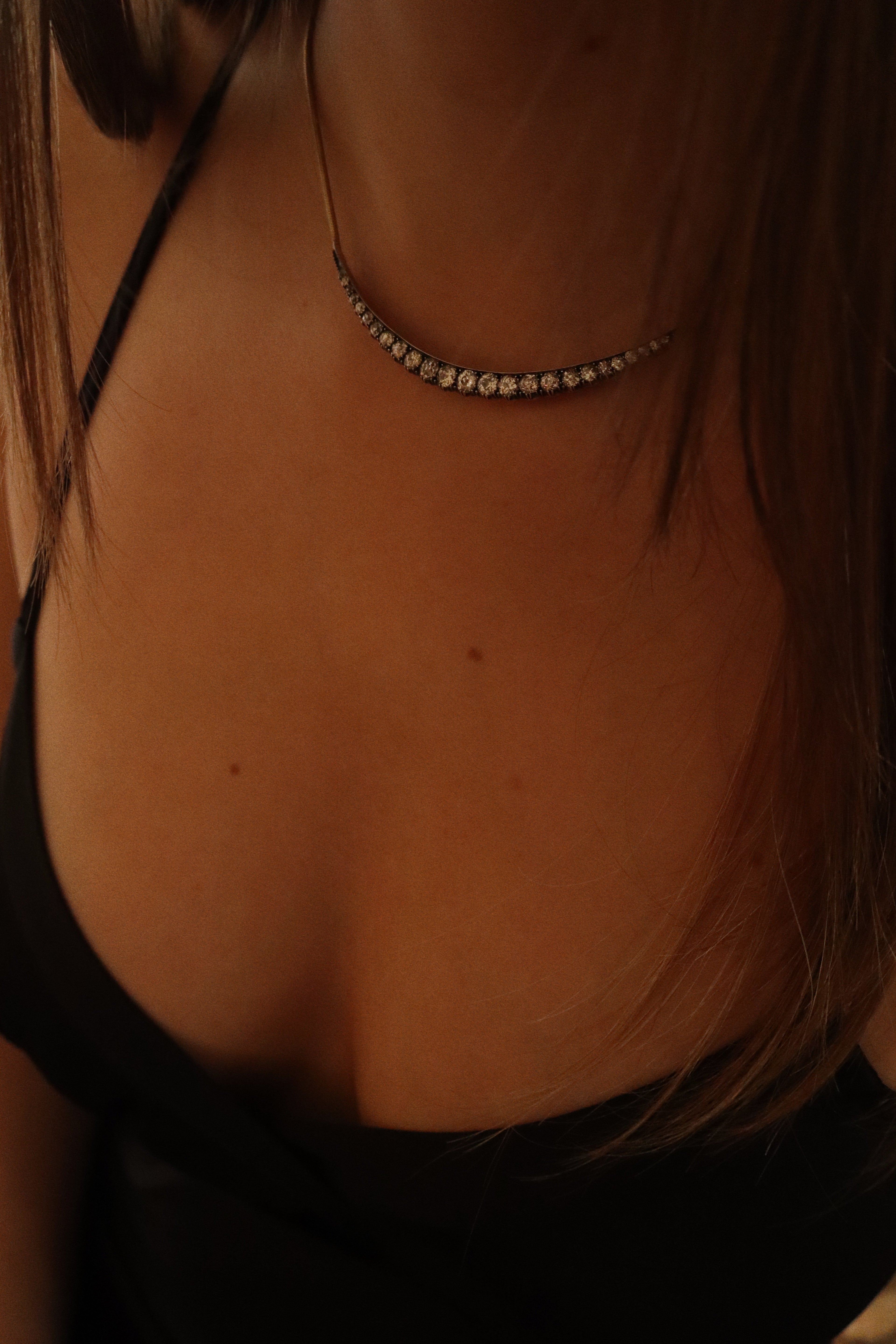 Crescent Necklace diamond