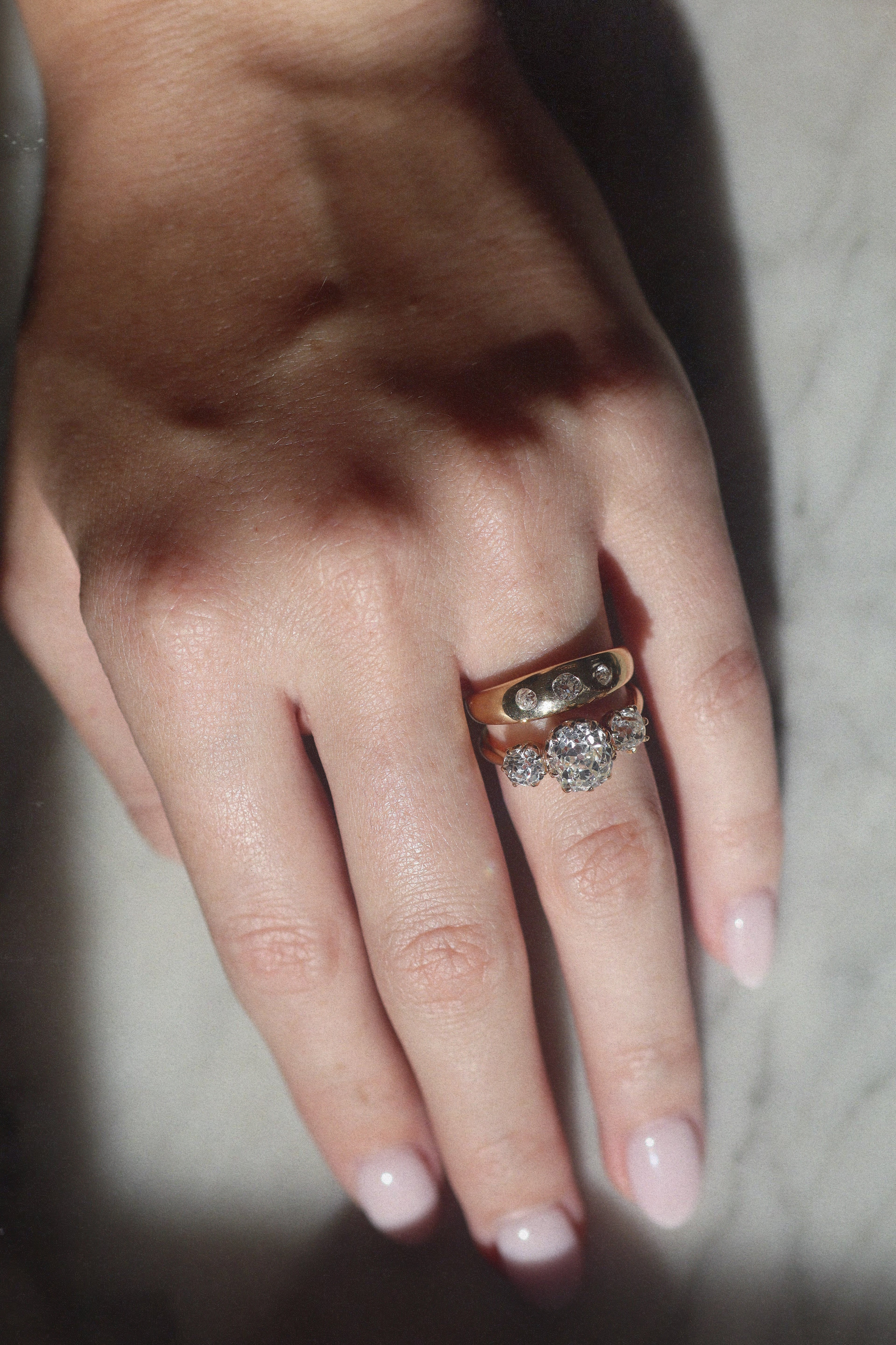 2-3 CaratsThree-stone diamond Rings for sale