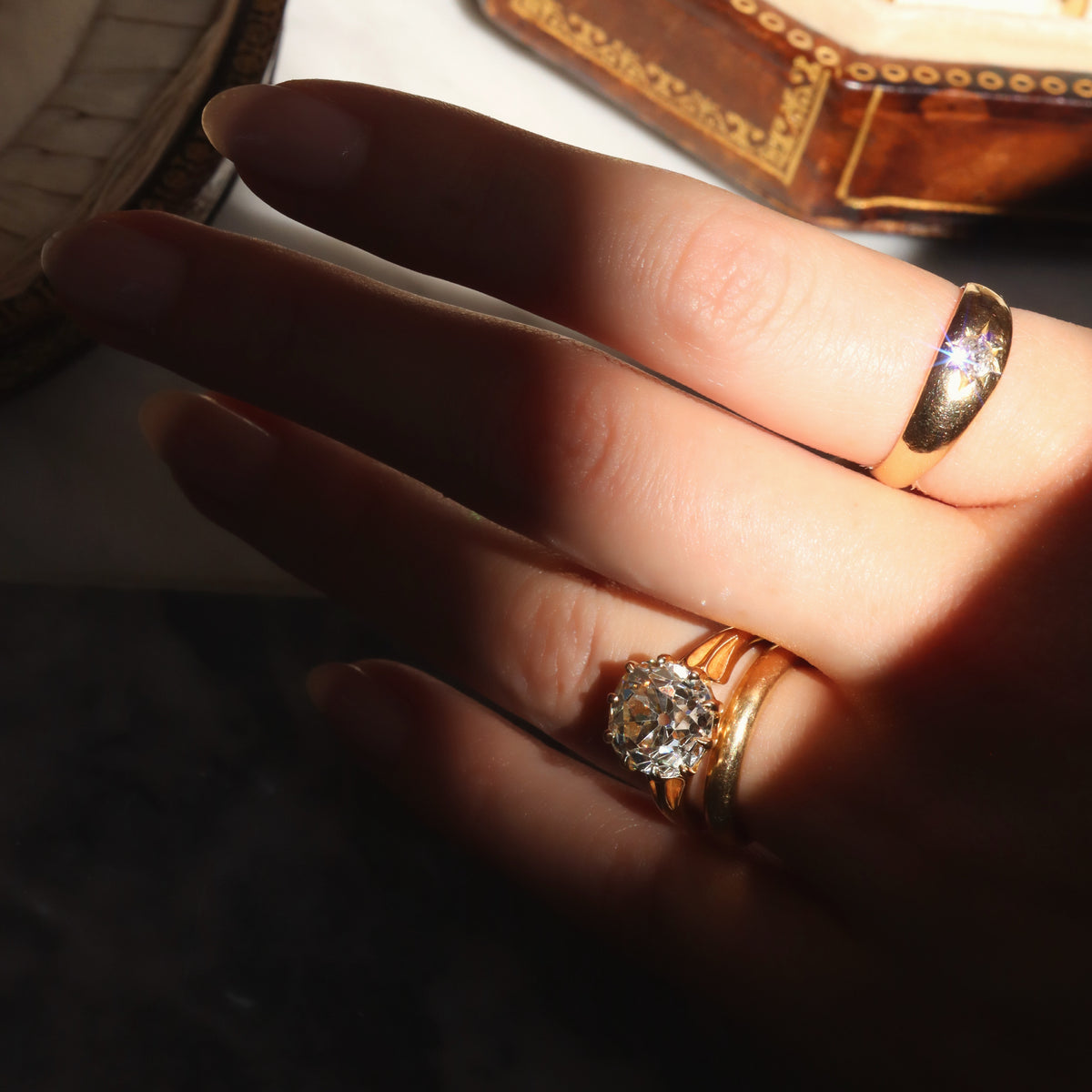 J-K-L color SI-I clarity diamond Rings