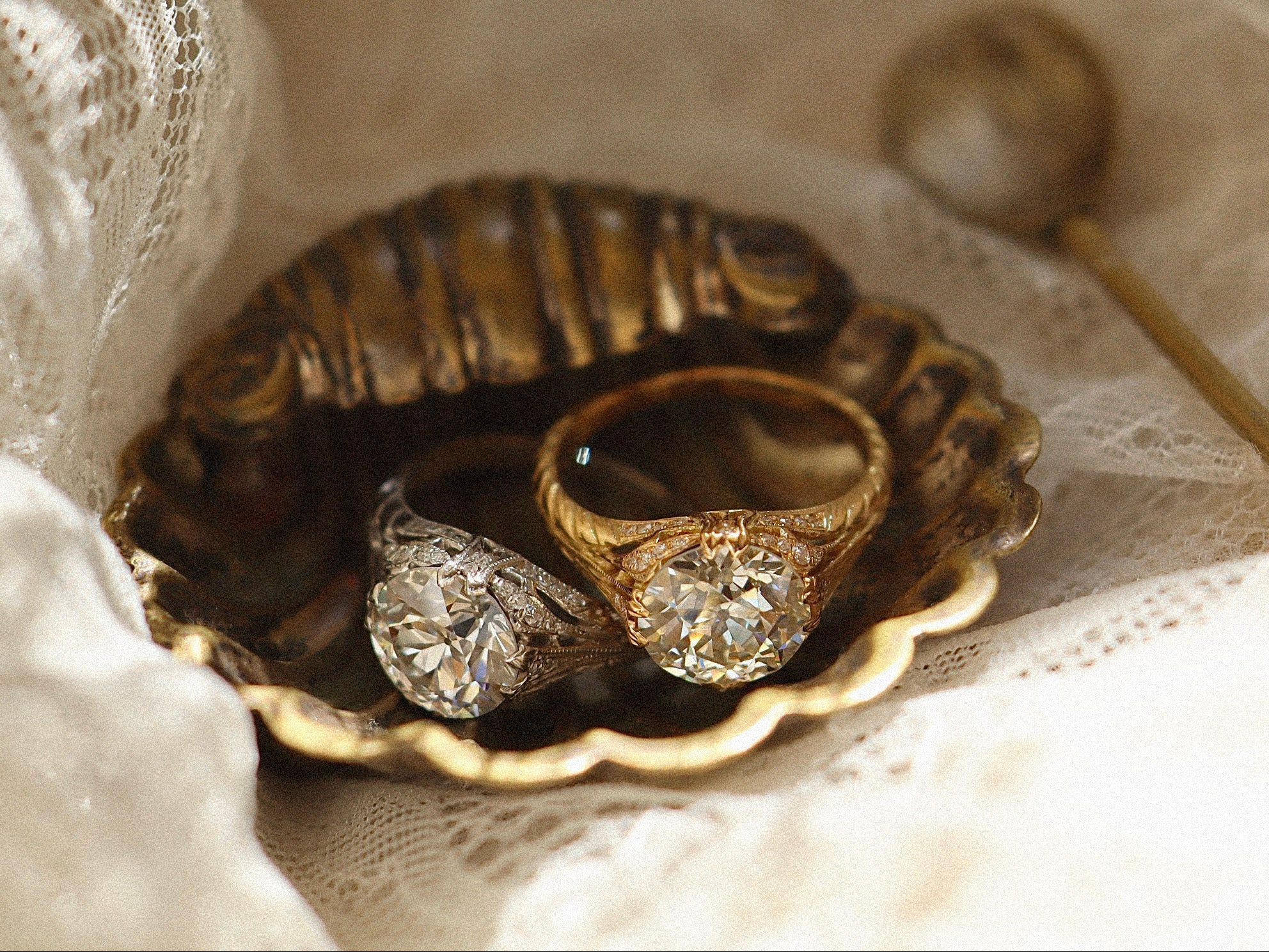 Transitional cut diamond Rings