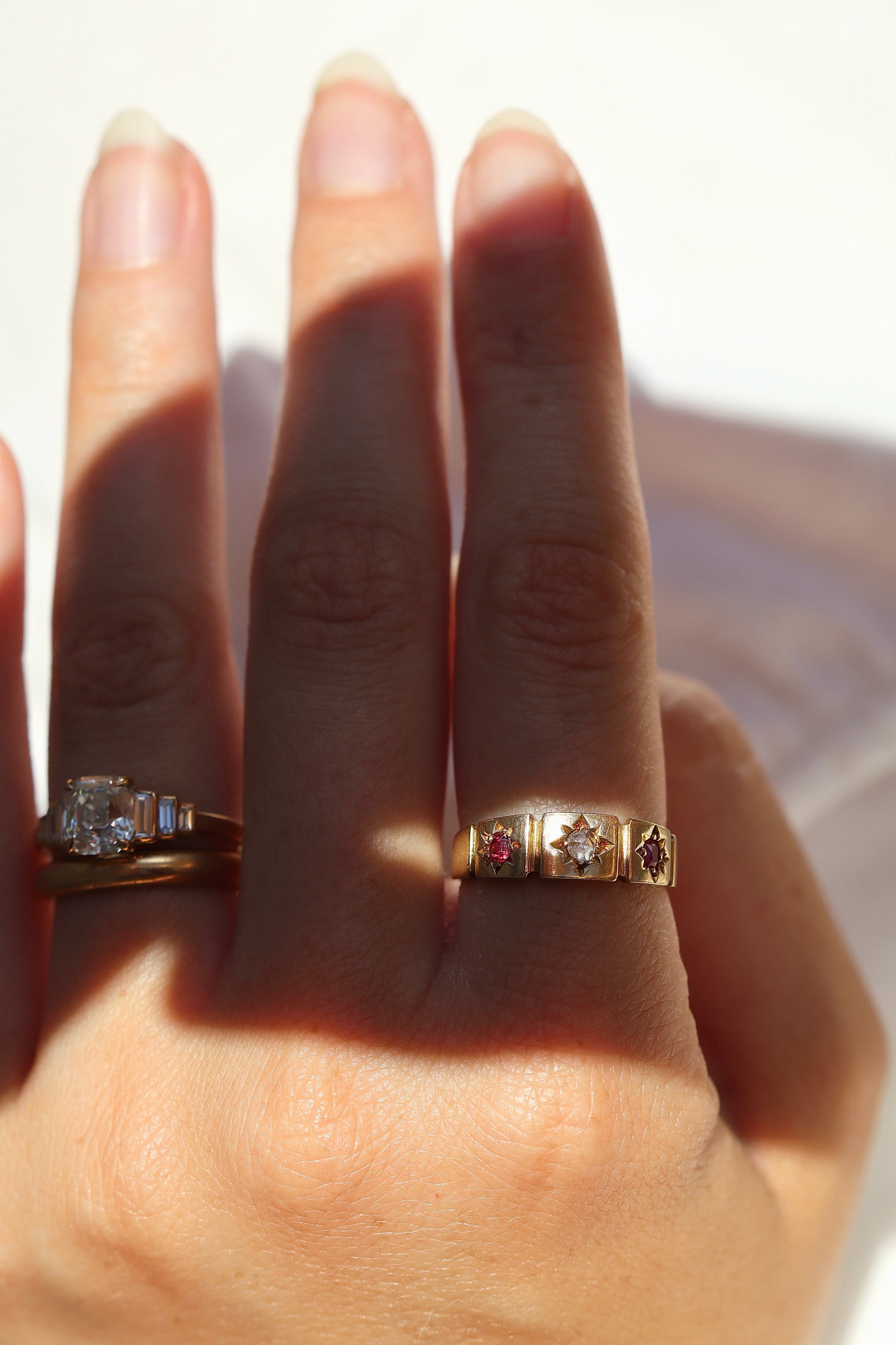 Rose cut diamond Rings