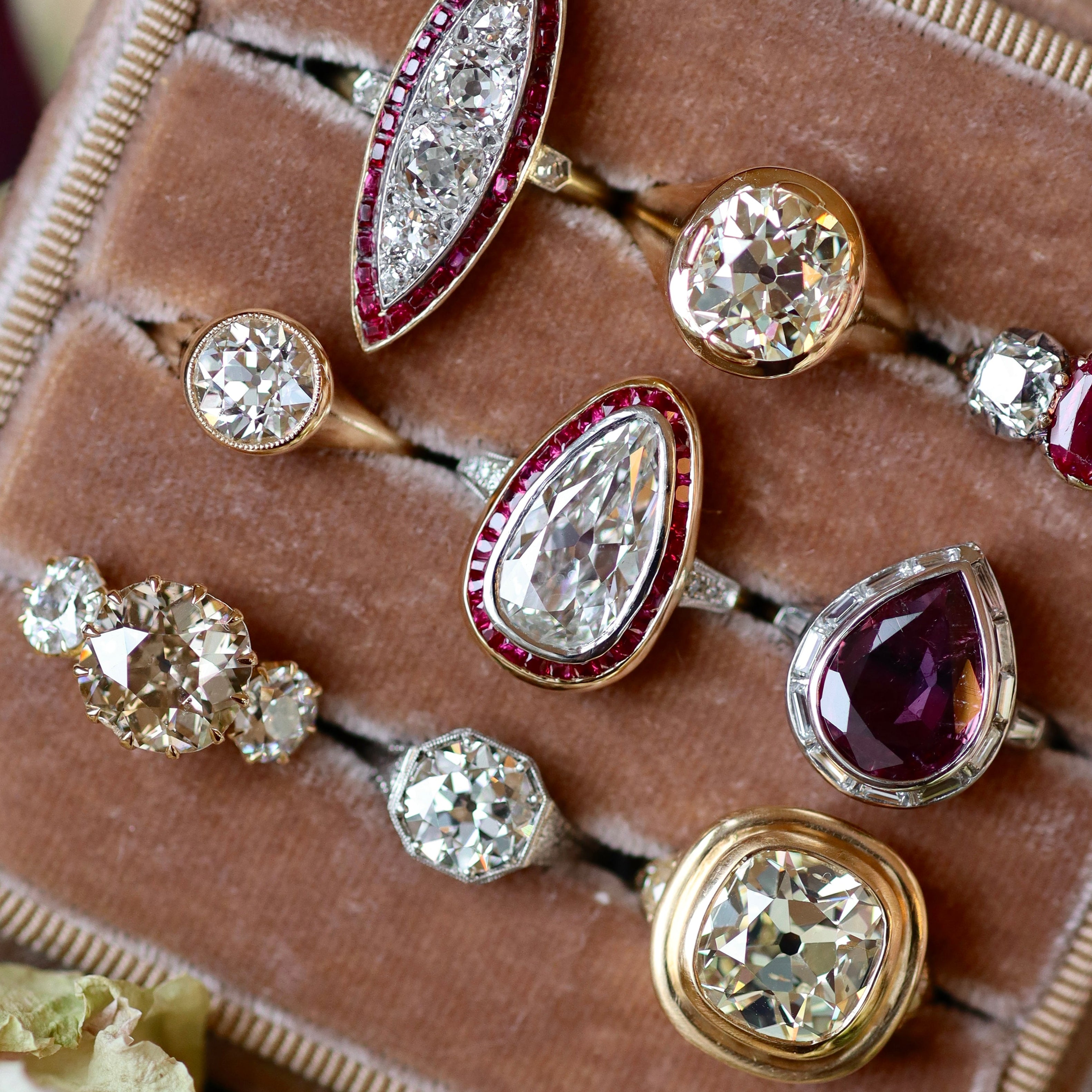 AB MADE diamond engagement ring with gemstone