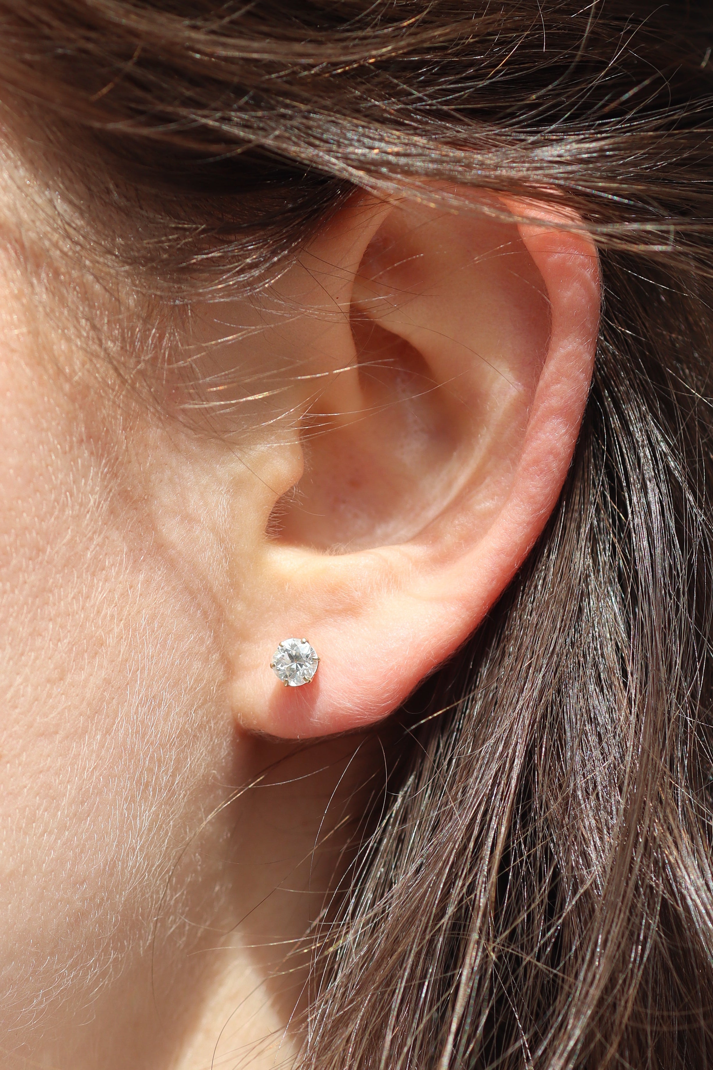 Antique Transitional Cut Diamond Stud Earrings diamond