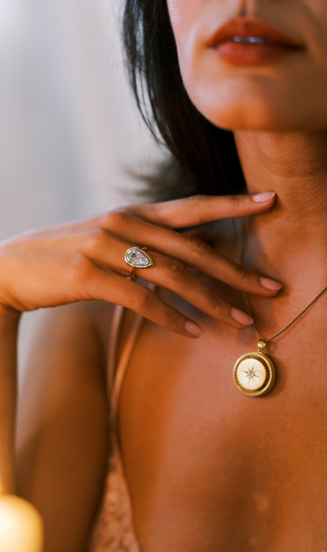 Solitaire Pear cut diamond Rings