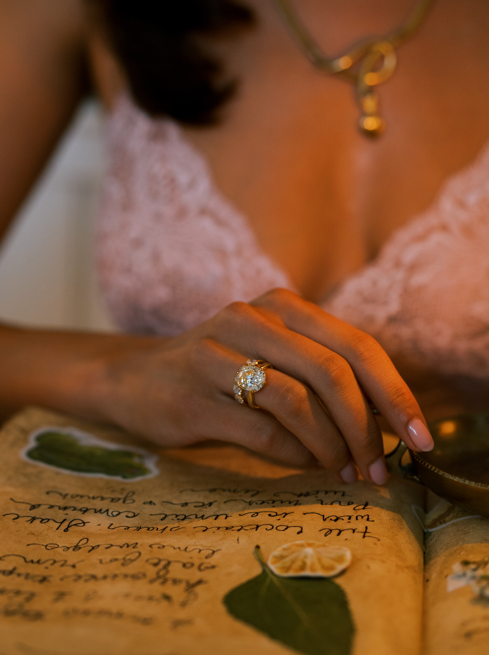 Solitaire Old Mine cut diamond Rings