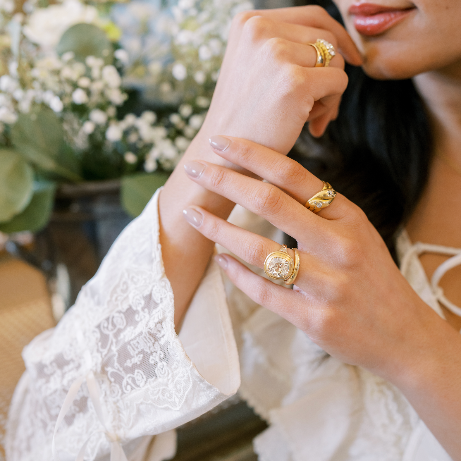 M-Z color SI-I clarity diamond Rings