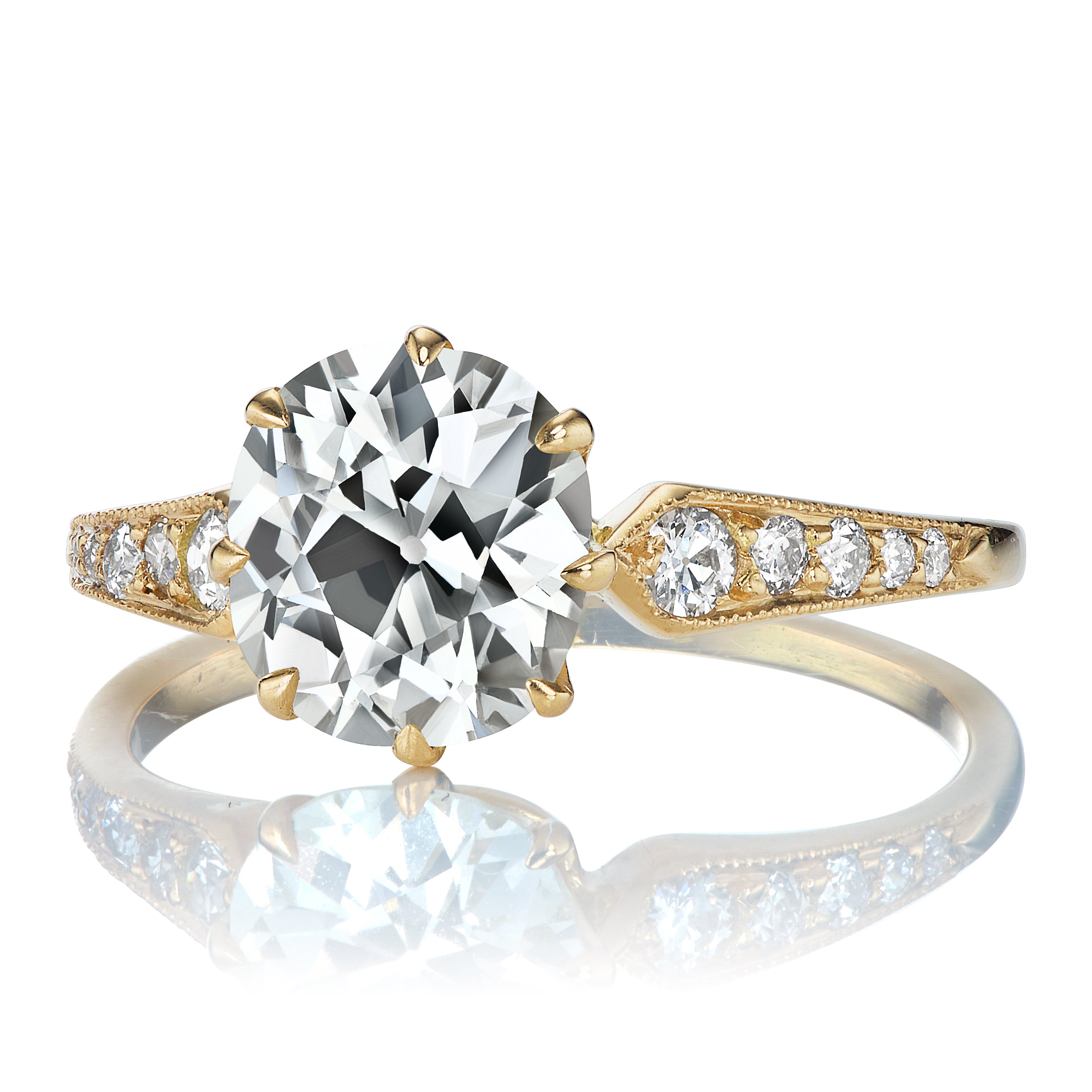 1.48ct Old Mine Cut Diamond diamond engagement ring