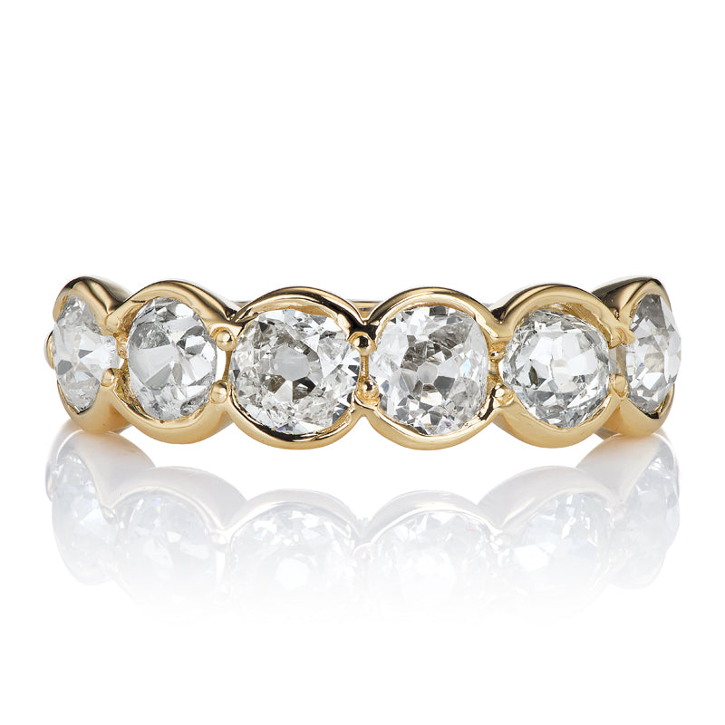 Six Stone Diamond Half Hoop Ring